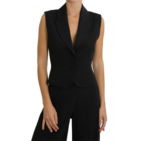 Gilet monopetto con rever e chiusura a tre bottoni Imperial